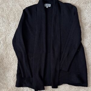 JM Collection Black Open Front Cardigan